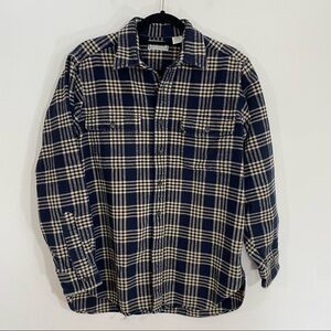 Vintage LL Bean Chamois Cloth Button Down Shirt Plaid Flannel 100% Cotton Med